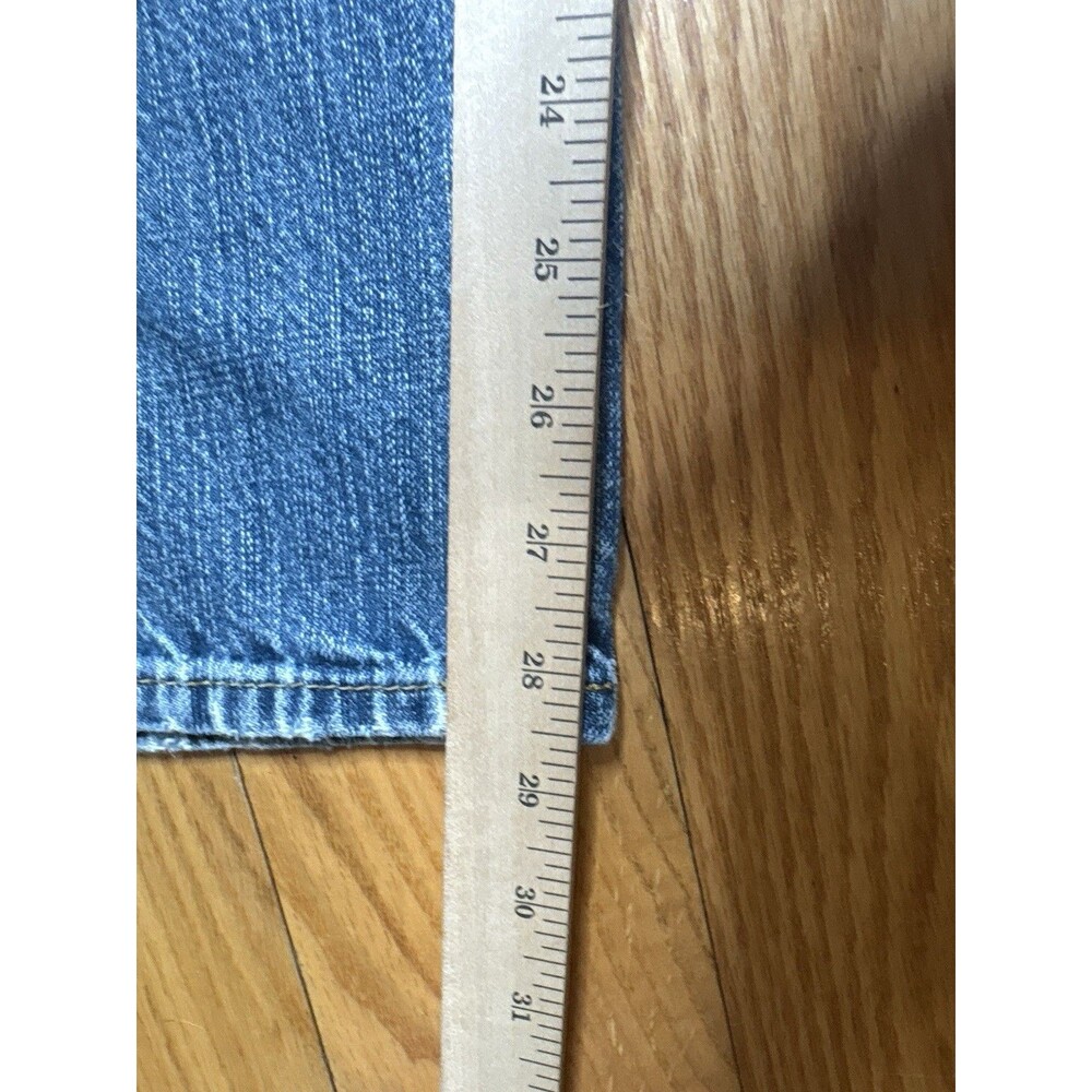 Levis 505 Jeans Men 32x32 Regular Fit Straight Classic Denim Medium Wash Blue - Picture 8 of 9